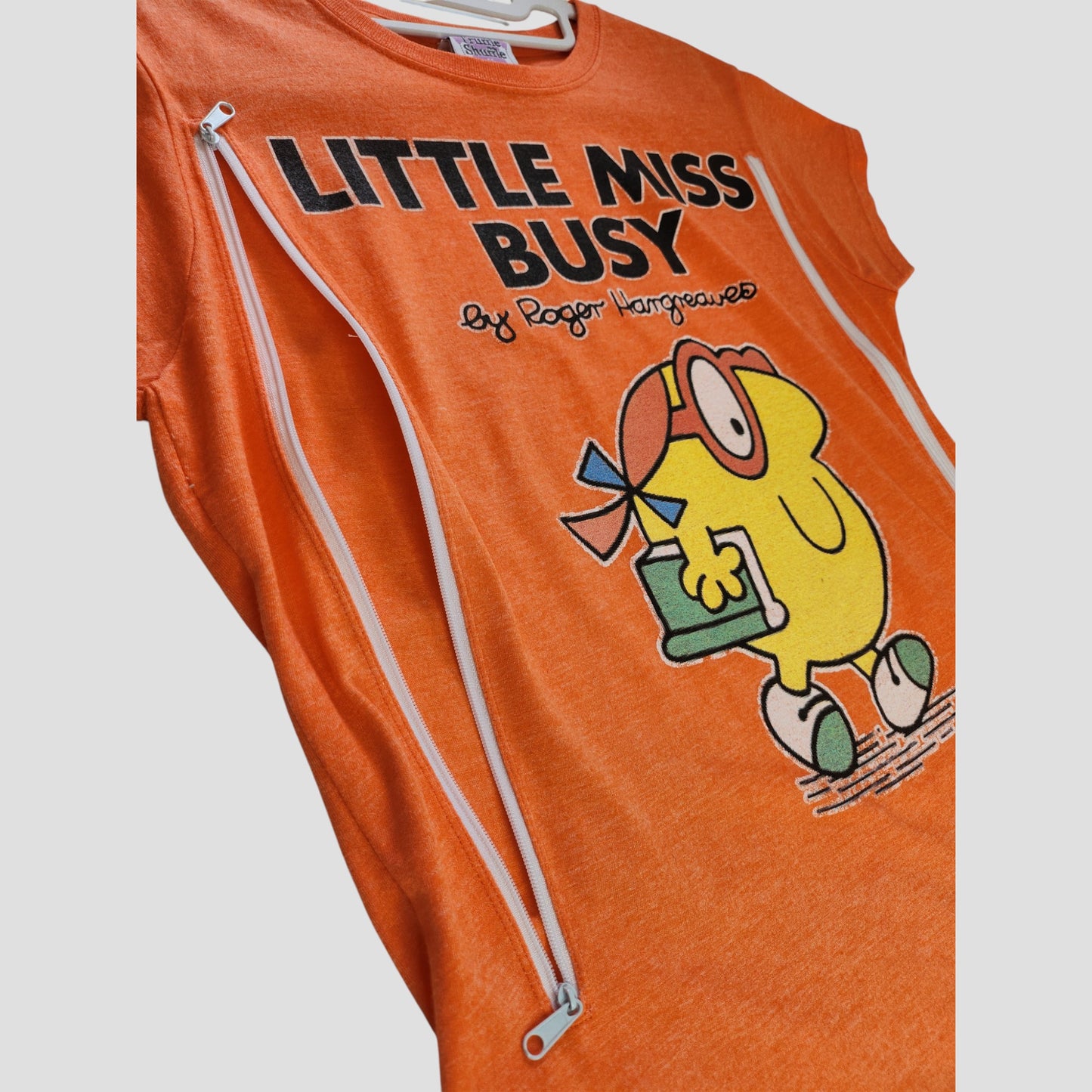 Upcycled Breastfeeding (Nursing) & Pumping Little Miss Busy t-shirt M