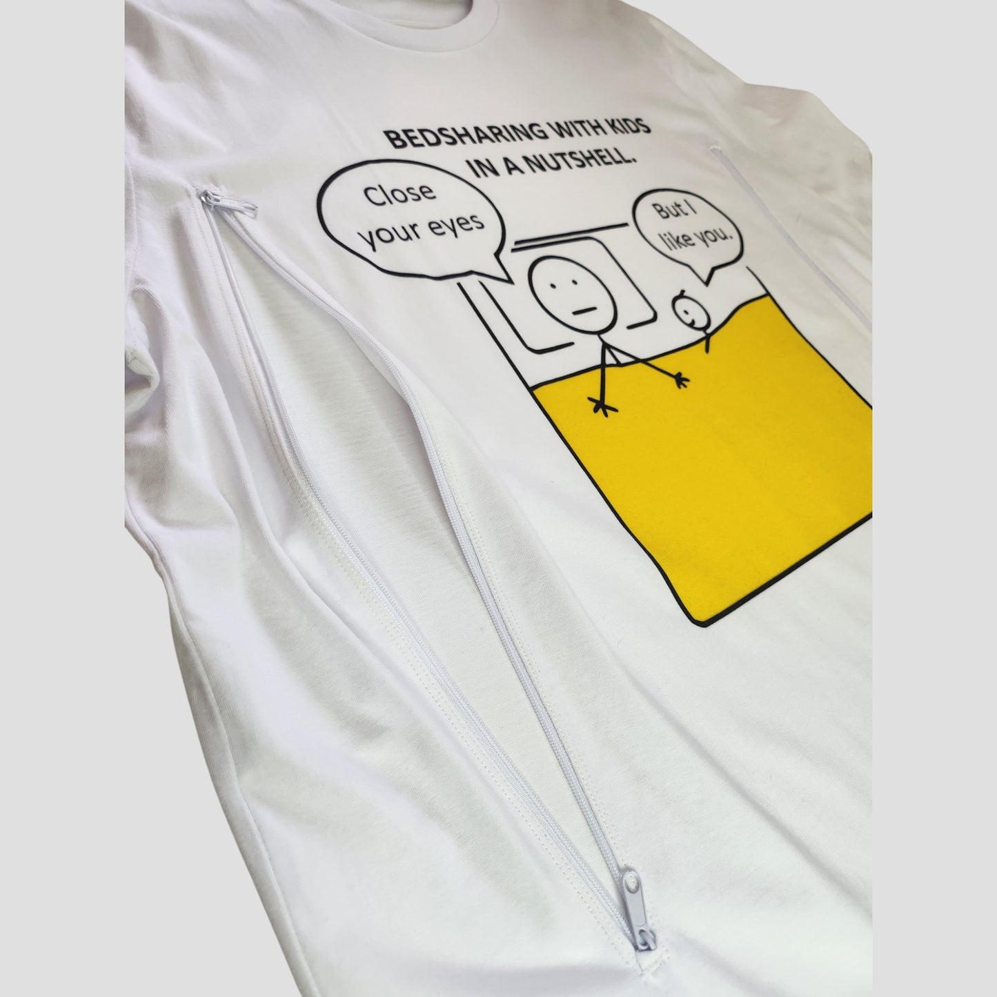 Upcycled Breastfeeding (Nursing) & Pumping Funny Bedsharing t-shirt S, M, L & XL