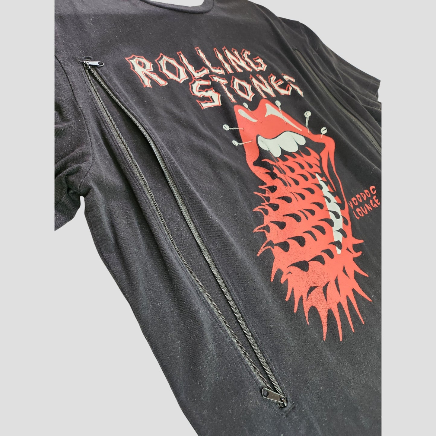 Upcycled Breastfeeding (Nursing) & Pumping Black Voodoo The Rolling Stones Band t-shirt M