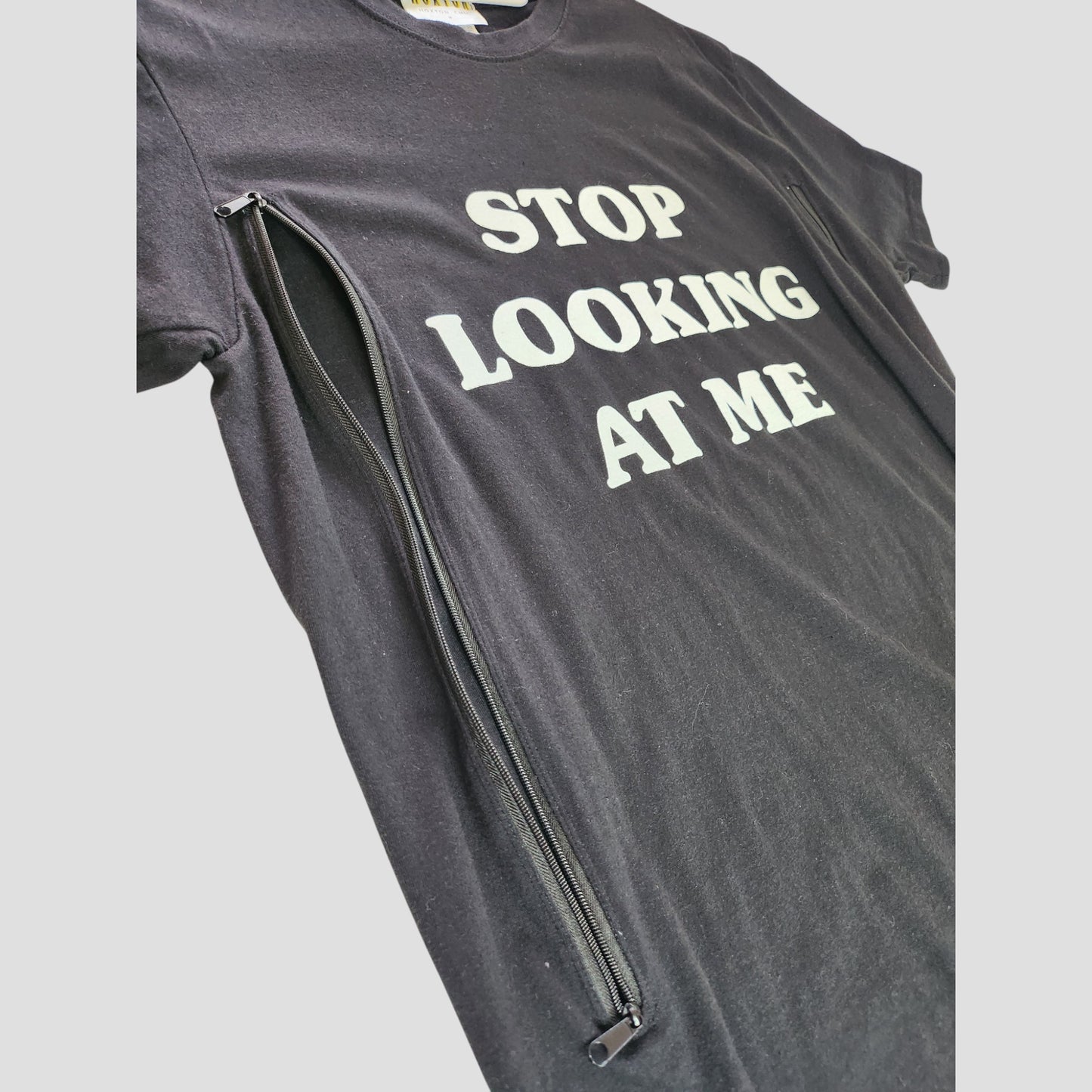 Upcycled Breastfeeding (Nursing) & Pumping Stop Looking t-shirt M