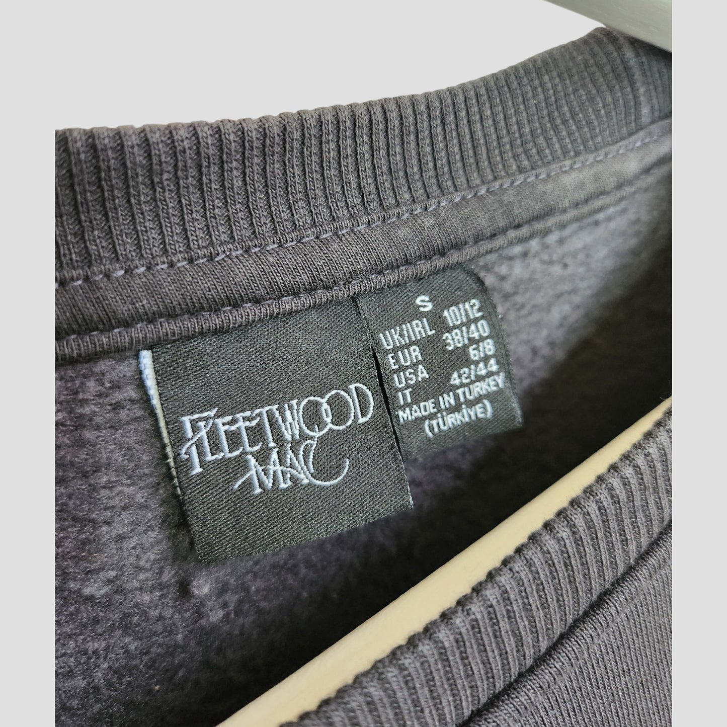 Upcycled Breastfeeding (Nursing) & Pumping Dark Grey Fleetwood Mac Floral Band Sweatshirt S (UK10/12) (100122)