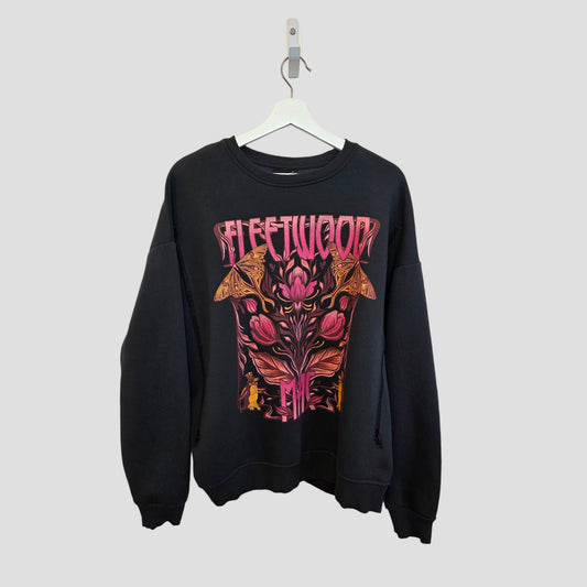 Upcycled Breastfeeding (Nursing) & Pumping Dark Grey Fleetwood Mac Floral Band Sweatshirt M (UK12/14) (100076)
