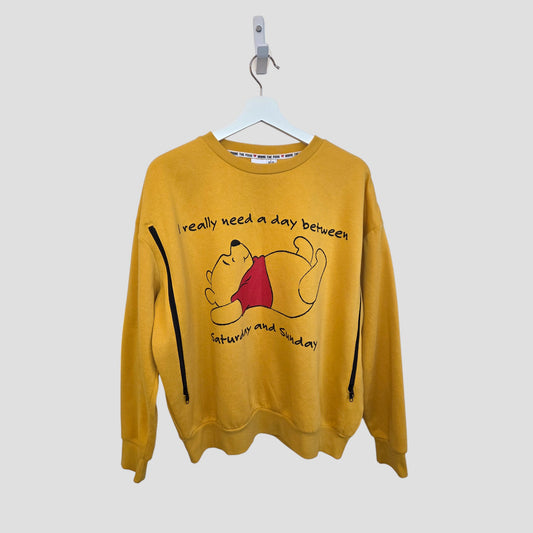 Upcycled Breastfeeding (Nursing) & Pumping Yellow Winnie the Pooh Sweatshirt L (100004)