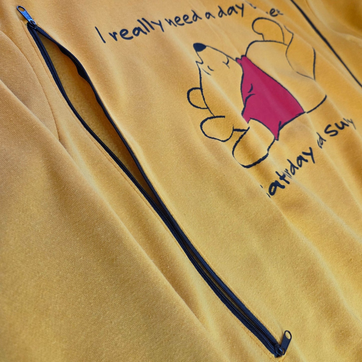 Upcycled Breastfeeding (Nursing) & Pumping Yellow Winnie the Pooh Sweatshirt L (100004)