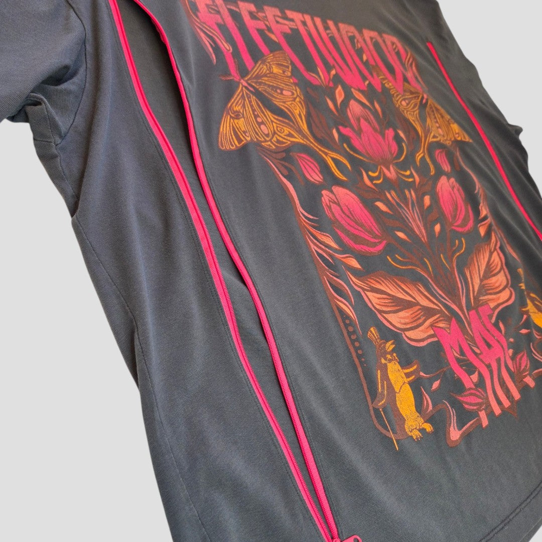 Primark Upcycled Breastfeeding & Pumping Floral Fleetwood Mac Band t-shirt (XL, UK18/20) features a colorful butterfly and flower graphic—an affordable, stylish addition to your maternity or nursing wardrobe.