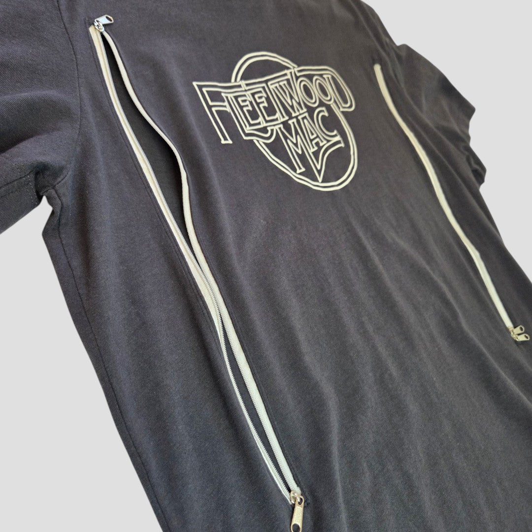 Upcycled Breastfeeding (Nursing) & Pumping Black/White Fleetwood Mac Band t-shirt L (100446)