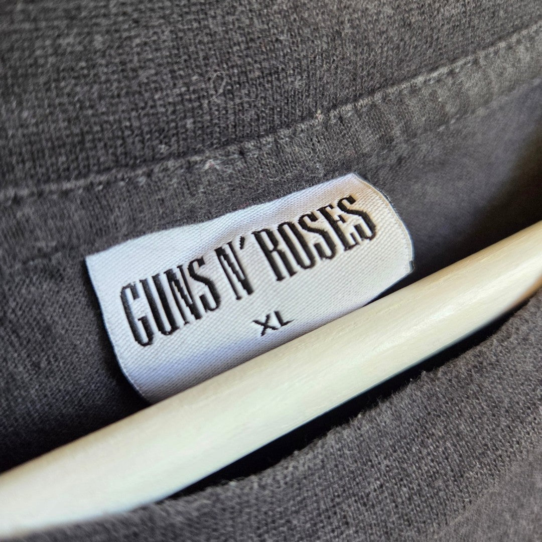 Grey Primark Upcycled Breastfeeding (Nursing) & Pumping Guns n Roses Cross Band t-shirt XL (100619) with a white neck label.